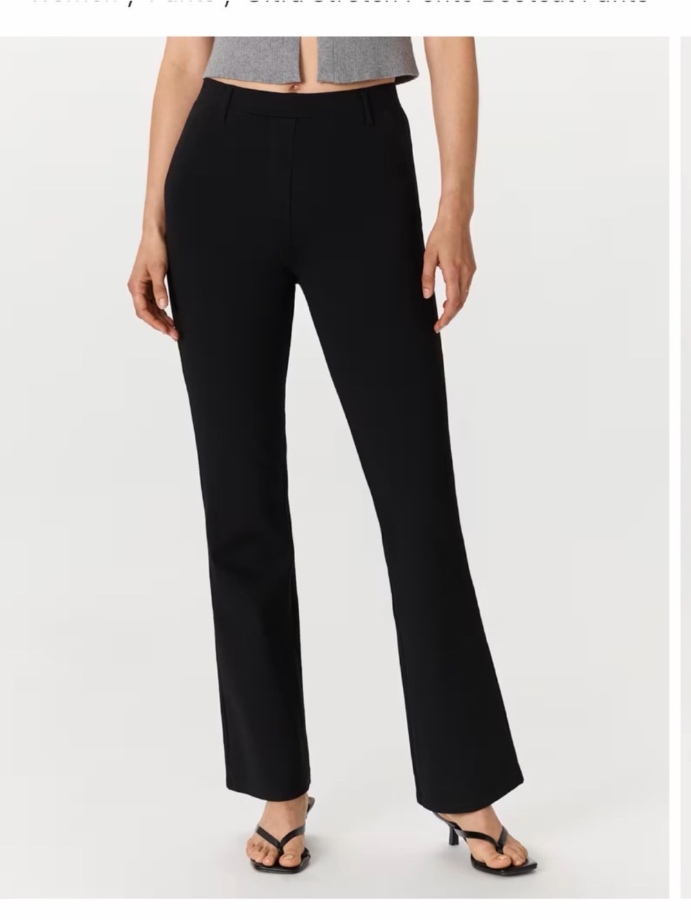 Quince Black Ultra-Stretch Ponte Bootcut Pants M